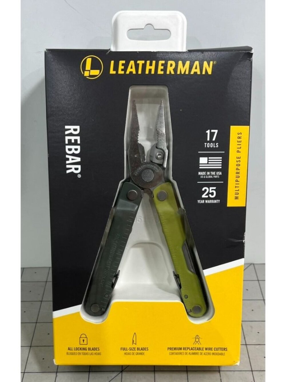 Leatherman Rebar Multi-Tool Mossy Slate 17 Tools All-Locking Blades New